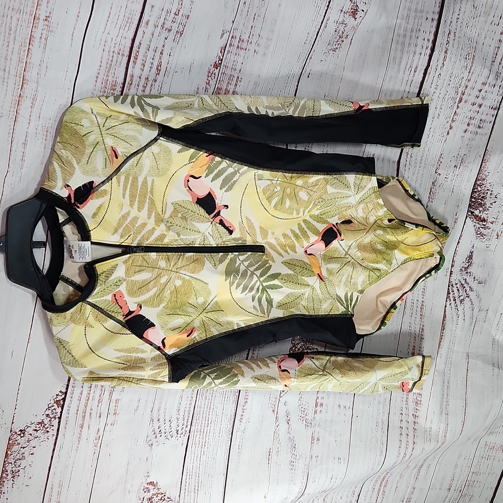 Duluth Trading Co. Women's Suit Up Swim Built-in Bra Long Sleeve One Piece